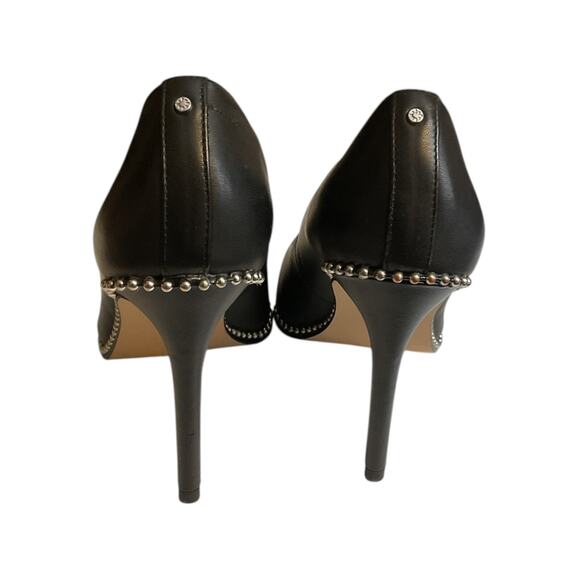 BCBGeneration Pumps High Heel Women's Size 6.5 Black Silver Holli Chain - Picture 5 of 14